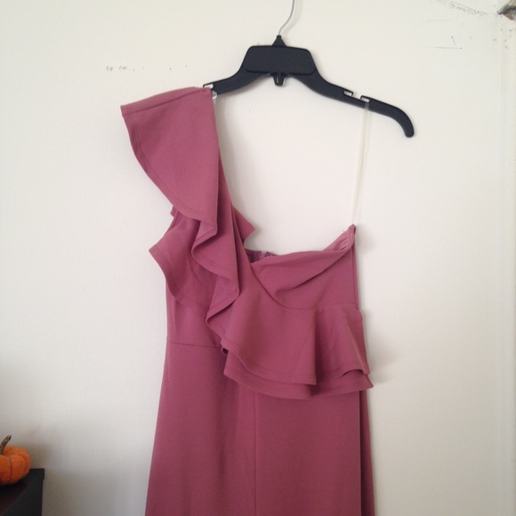 Ruffles One Shoulder Pink Jumper - Picture 3 of 8